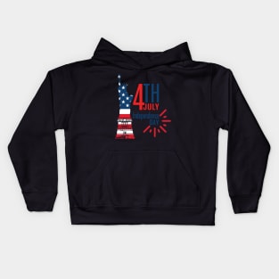 Red White and Blue Independence Day of United States Kids Hoodie